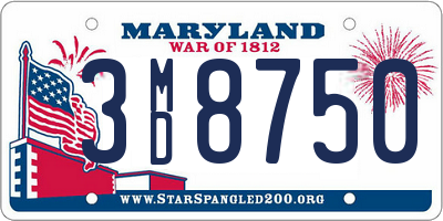 MD license plate 3MD8750