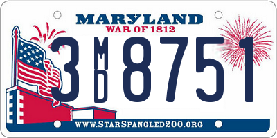 MD license plate 3MD8751