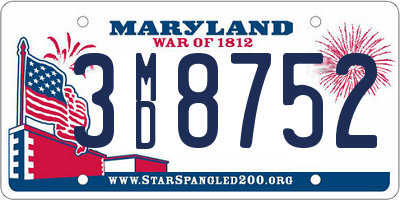 MD license plate 3MD8752