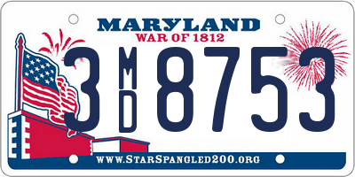 MD license plate 3MD8753