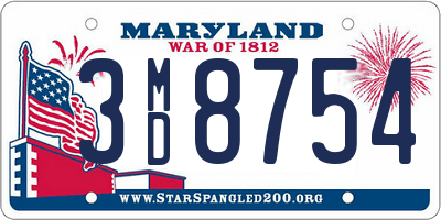 MD license plate 3MD8754