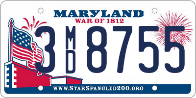 MD license plate 3MD8755