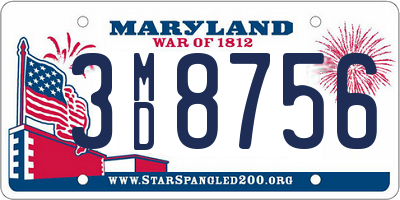 MD license plate 3MD8756