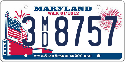 MD license plate 3MD8757