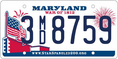 MD license plate 3MD8759