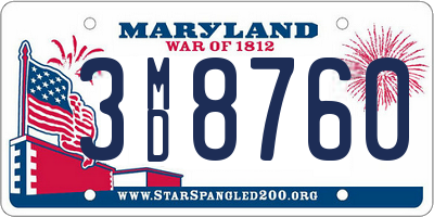 MD license plate 3MD8760