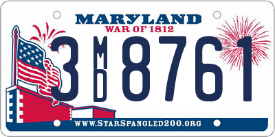 MD license plate 3MD8761