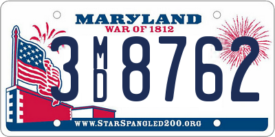 MD license plate 3MD8762