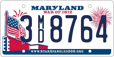 MD license plate 3MD8764