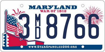 MD license plate 3MD8766