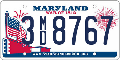 MD license plate 3MD8767