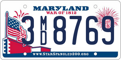 MD license plate 3MD8769