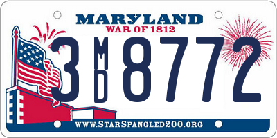 MD license plate 3MD8772