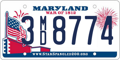 MD license plate 3MD8774