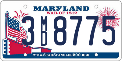 MD license plate 3MD8775