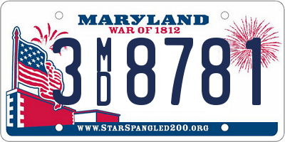 MD license plate 3MD8781