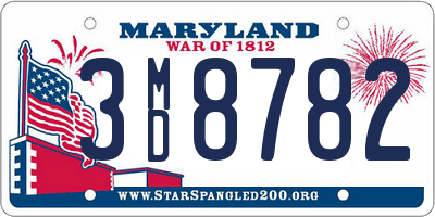 MD license plate 3MD8782