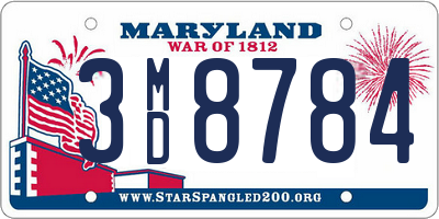 MD license plate 3MD8784