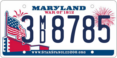 MD license plate 3MD8785