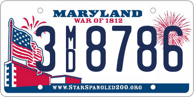 MD license plate 3MD8786