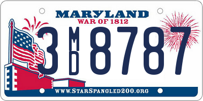 MD license plate 3MD8787