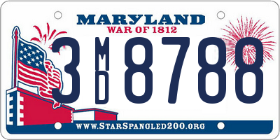 MD license plate 3MD8788