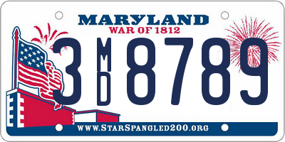 MD license plate 3MD8789