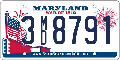 MD license plate 3MD8791