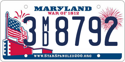 MD license plate 3MD8792