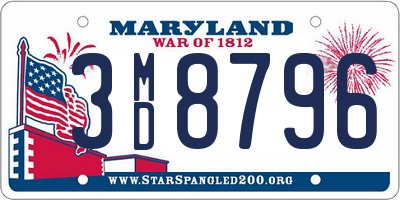 MD license plate 3MD8796