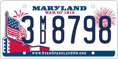 MD license plate 3MD8798