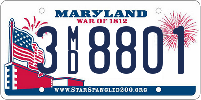 MD license plate 3MD8801