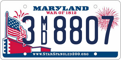 MD license plate 3MD8807