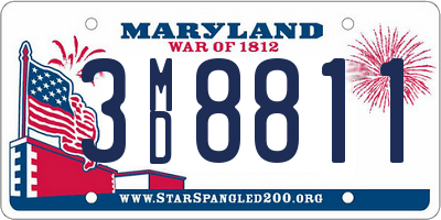 MD license plate 3MD8811