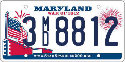 MD license plate 3MD8812