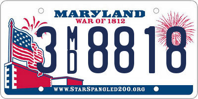 MD license plate 3MD8818