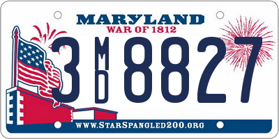 MD license plate 3MD8827