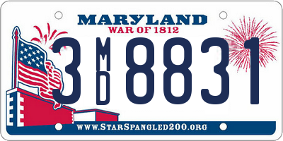 MD license plate 3MD8831