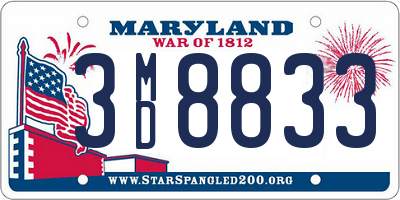 MD license plate 3MD8833