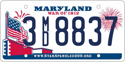 MD license plate 3MD8837