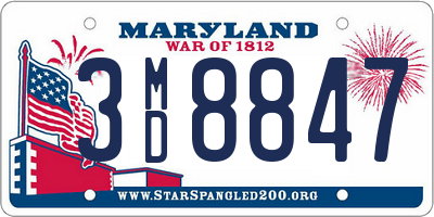 MD license plate 3MD8847