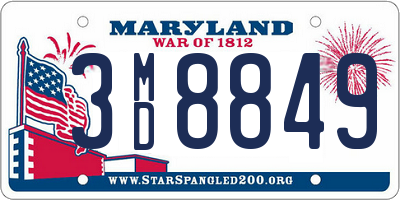 MD license plate 3MD8849