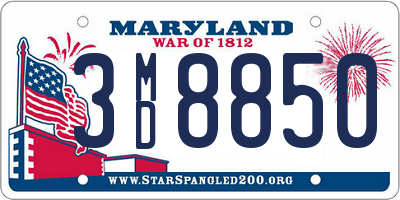 MD license plate 3MD8850