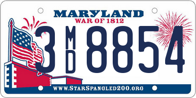 MD license plate 3MD8854