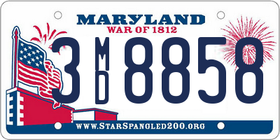 MD license plate 3MD8858