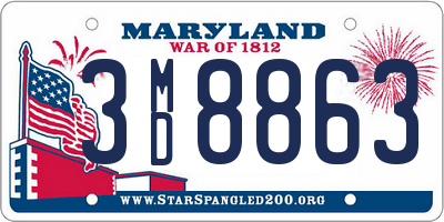 MD license plate 3MD8863