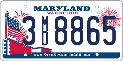 MD license plate 3MD8865