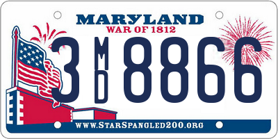 MD license plate 3MD8866