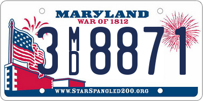 MD license plate 3MD8871