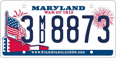 MD license plate 3MD8873